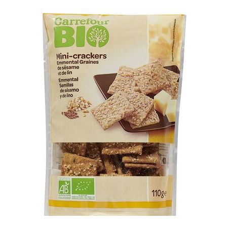 Carrefour Bio 110G Mini Crackers Au Fromage Et Graines Crf