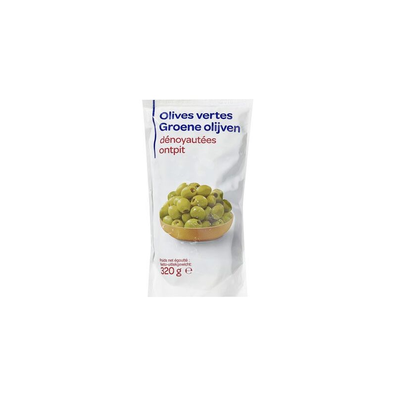 Pp Blanc 320G Olives Vertes Dénoyautées