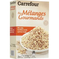 Carrefour 2X200G Mélanges Gourmands De Blé, Soja, Lentilles Et Quinoa Crf