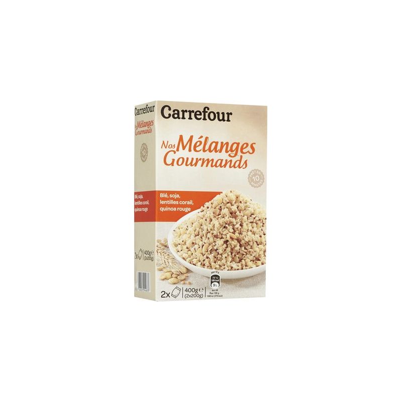 Carrefour 2X200G Mélanges Gourmands De Blé, Soja, Lentilles Et Quinoa Crf
