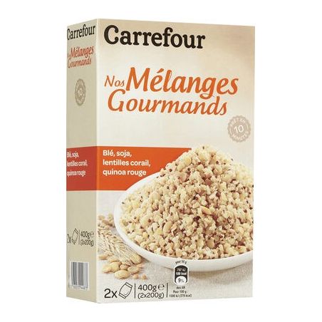 Carrefour 2X200G Mélanges Gourmands De Blé, Soja, Lentilles Et Quinoa Crf