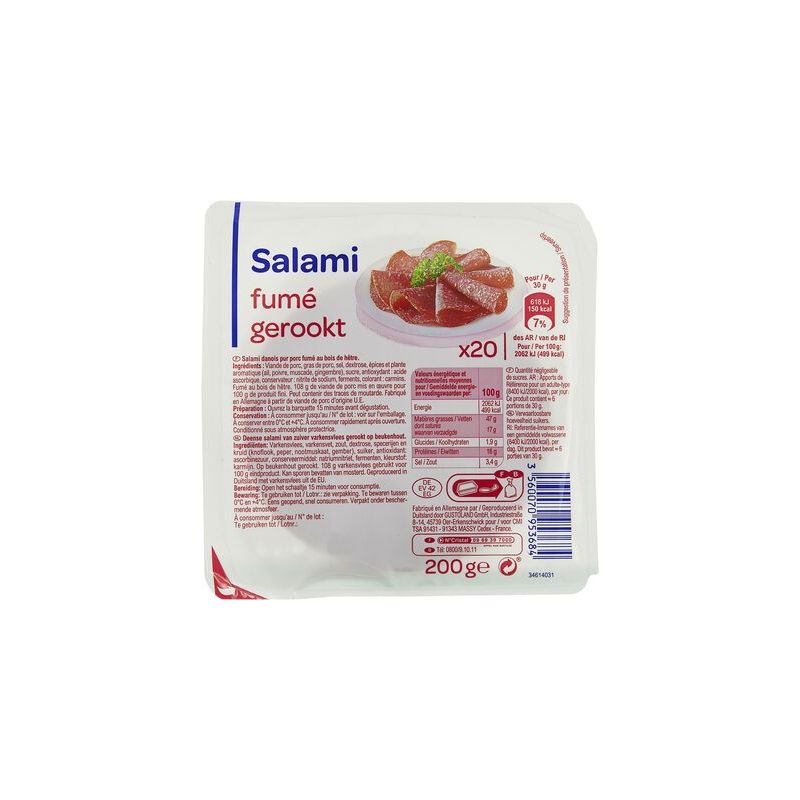 Pp Blanc 200G Salami Danois