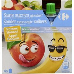 Crf Classic 4X90G Gourdes Purée De Fruits Banane Sans Sucres Ajoutés Kids