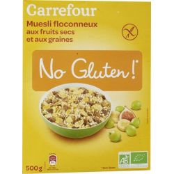 Carrefour No Gluten 500G Muesli Floconneux Aux Fruits Secs Et Graines Crf