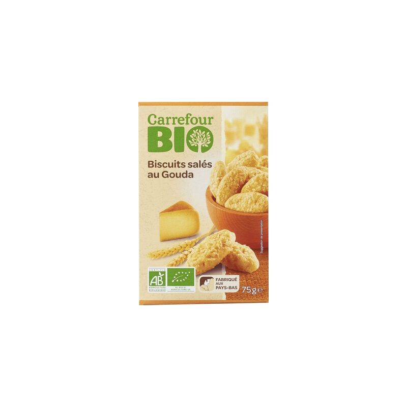 Carrefour Bio 75G Biscuits Salés Au Gouda Crf