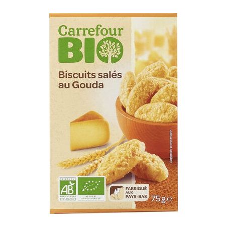 Carrefour Bio 75G Biscuits Salés Au Gouda Crf