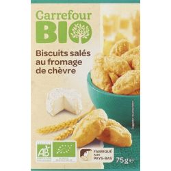 Carrefour Bio 75G Biscuits Apéritif Au Chèvre Crf