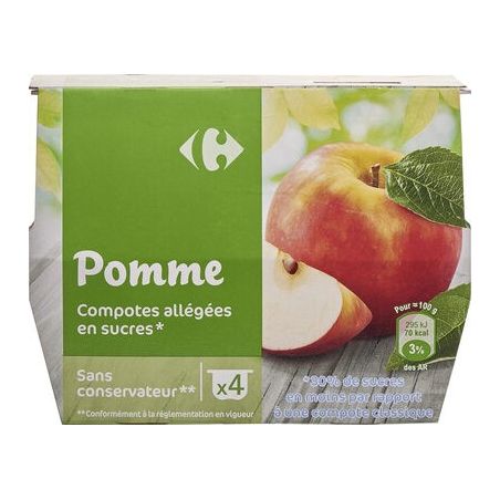 Carrefour 4X100G Coupelle Pom All Crf