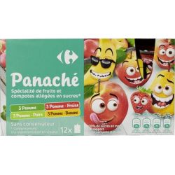 Carrefour 12X90G Compote Multi Varieté Allégée En Sucre Crf