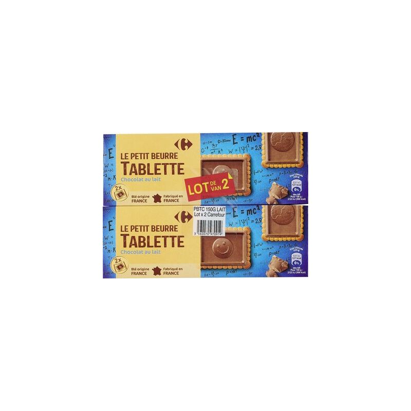 Carrefour 2X150G Biscuits Au Chocolat Lait Crf
