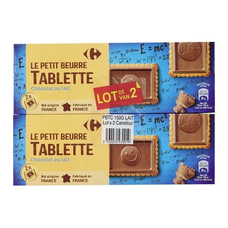 Carrefour 2X150G Biscuits Au Chocolat Lait Crf