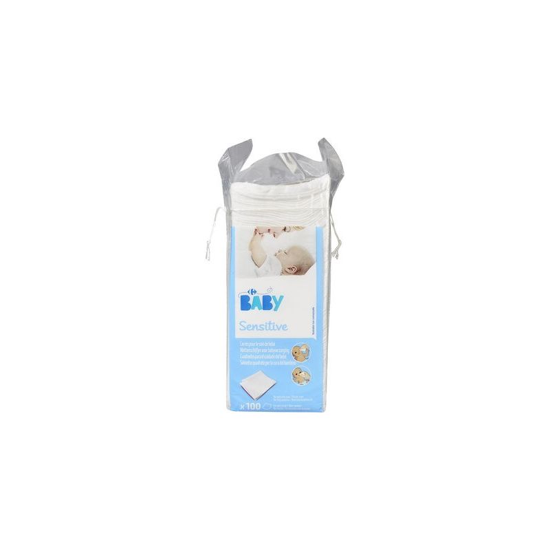 Carrefour Baby X100 Carrés De Soins Visage & Corps 15Cm Crf