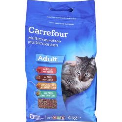 Carrefour 4Kg Croquettes Pour Chats Boeuf/Foie/Légumes Crf