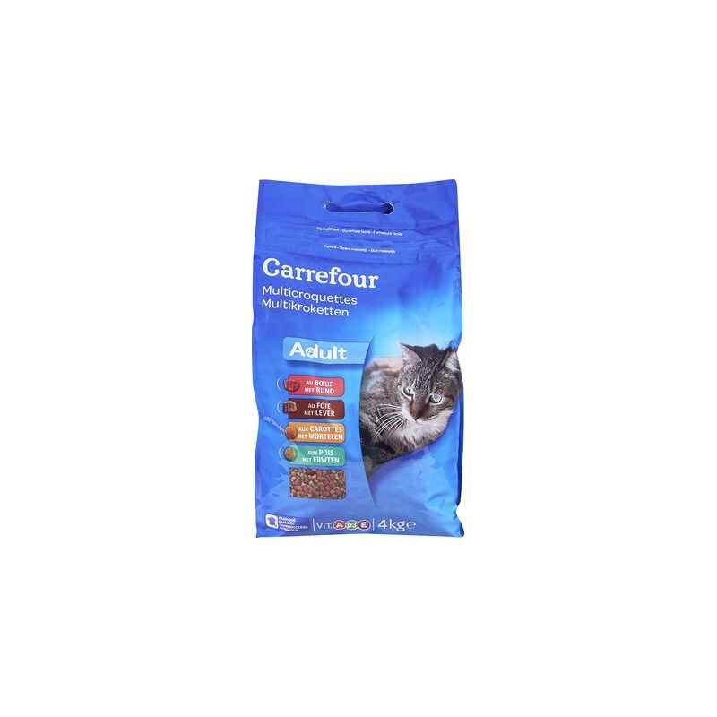 Carrefour 4Kg Croquettes Pour Chats Boeuf/Foie/Légumes Crf