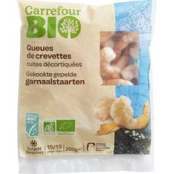 Carrefour Bio 200G Queues De Crevettes Cuites Décortiquées Crf