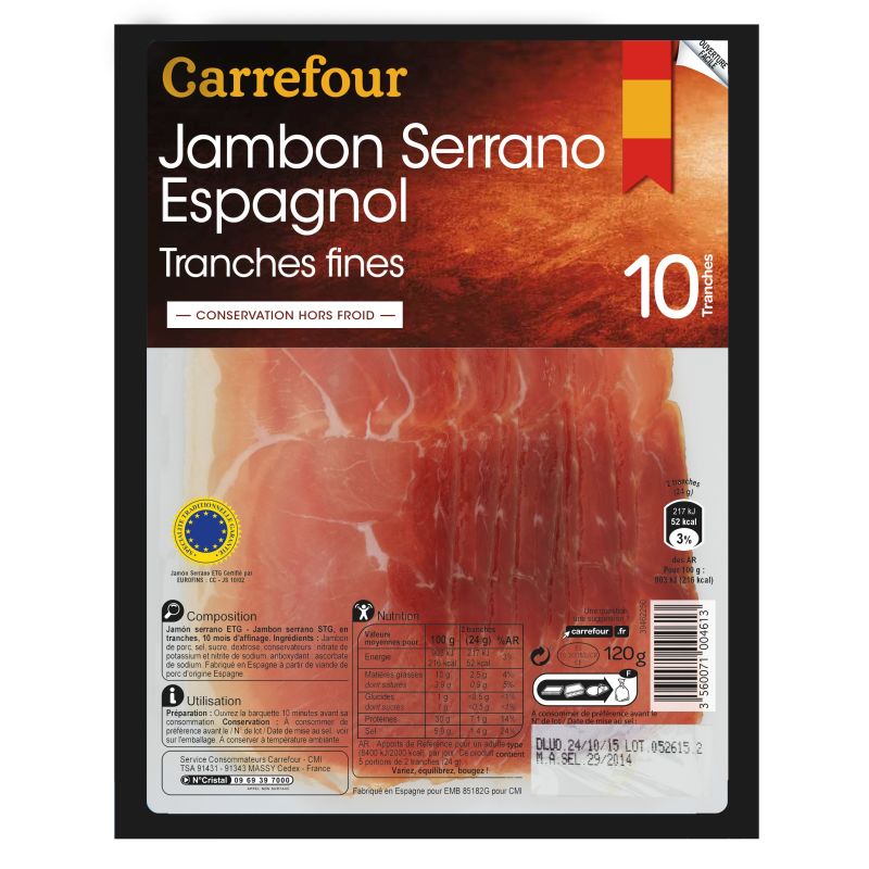 Carrefour 120G Jb Serrano Hors Froid Crf