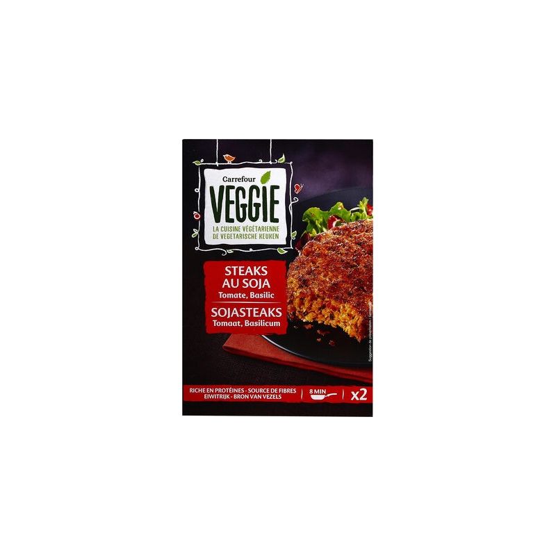 Carrefour Veggie 2X100G Steak De Soja À La Tomate Crf