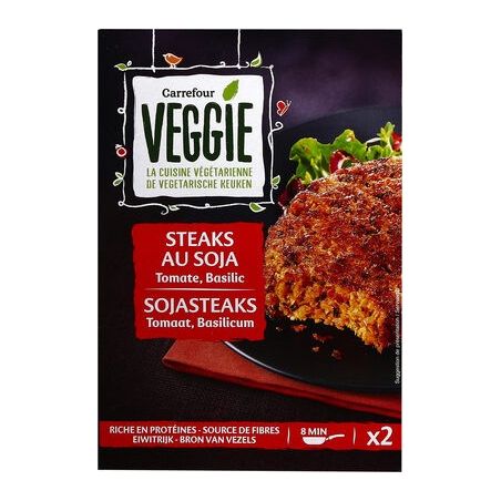 Carrefour Veggie 2X100G Steak De Soja À La Tomate Crf