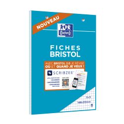 Oxford Bloc De Fiches Bristol 2.0 Perforées A5 30 Feuilles Q5X5