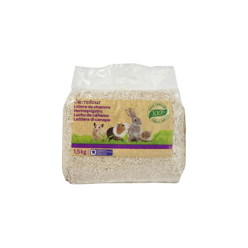 Carrefour 1.5Kg Litière De Chanvre Pour Rongeurs Crf