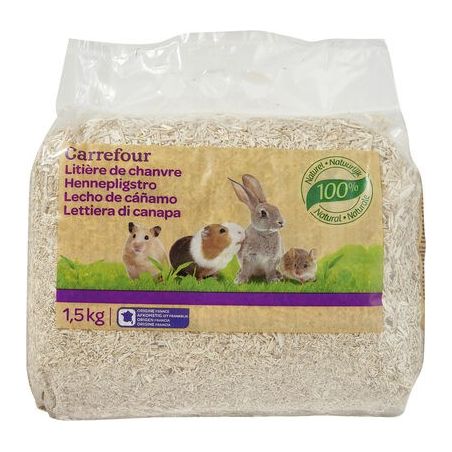 Carrefour 1.5Kg Litière De Chanvre Pour Rongeurs Crf