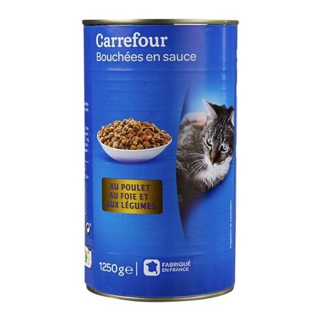 Carrefour 3/2 Bouche Sauce Poulet/Legumes Chat Crf