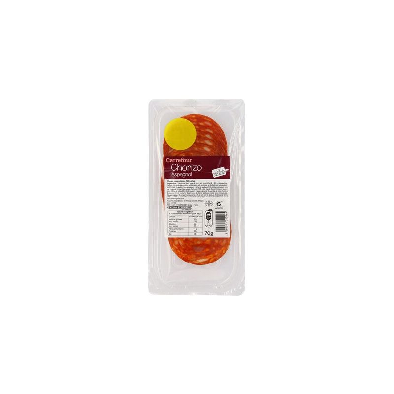 Carrefour 70G Chorizo Tranche Crf Pr