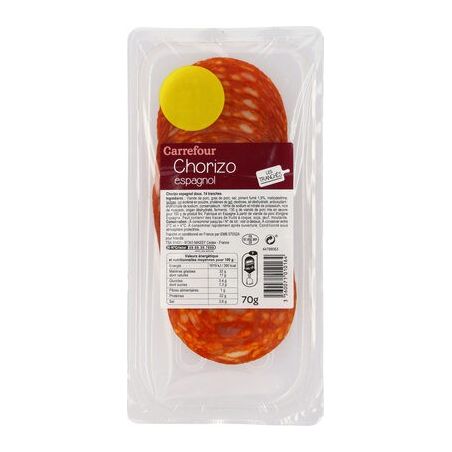 Carrefour 70G Chorizo Tranche Crf Pr