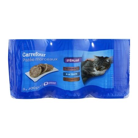 Carrefour 3X400G Terrines Chats Steril.