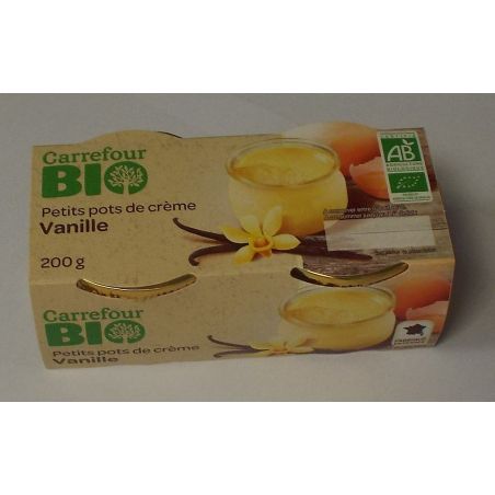 Carrefour Bio 2X100G Petit Pot De Crème Vanille Crf