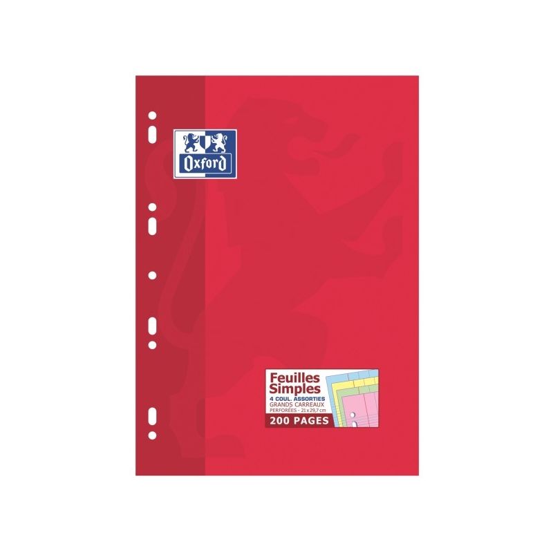 Oxford Feuillets Mobiles X200 Grands Carreaux 29,7 Cm X 21 0,5