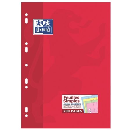 Oxford Feuillets Mobiles X200 Grands Carreaux 29,7 Cm X 21 0,5