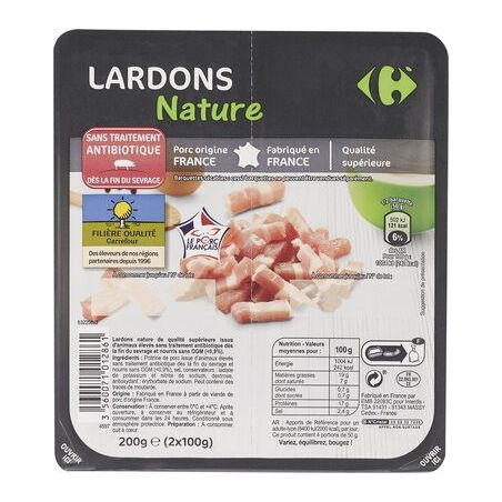 Crf Extra 2X100G Lardons Natures Sans Antibiotique