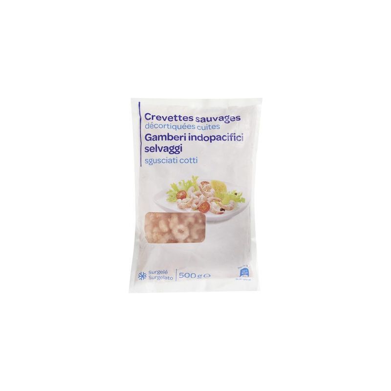 Pp Blanc 500G Crevettes Sauvages Décortiquées Cuites 8-12 Pièces