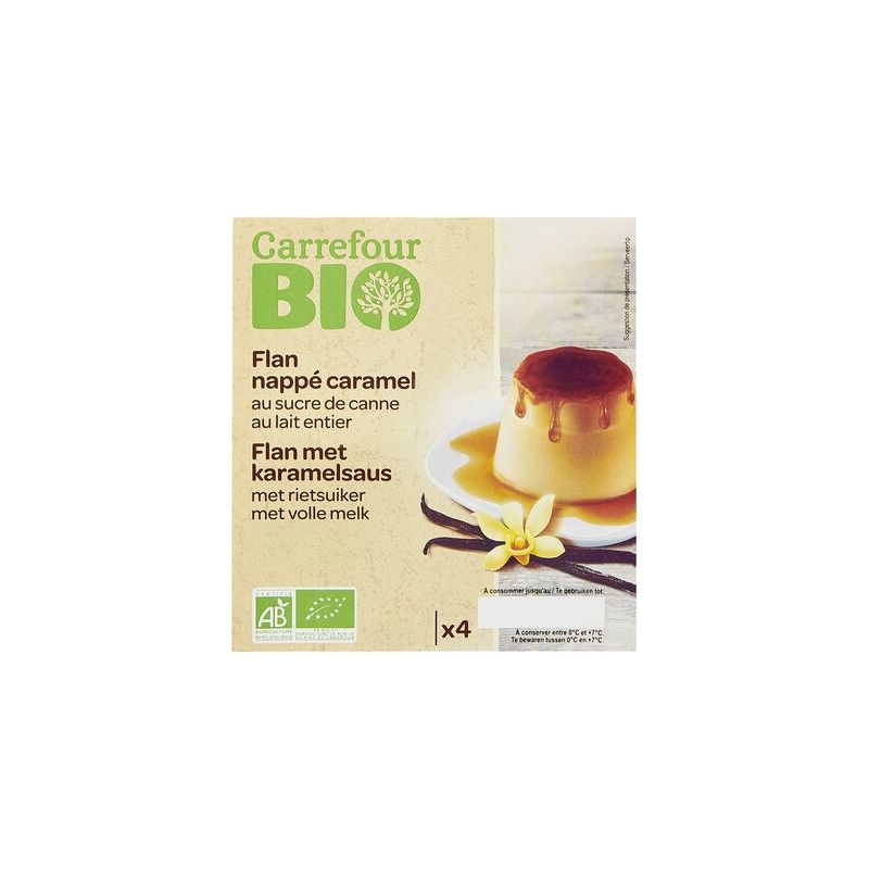 Carrefour Bio 4X125G Flans Vanille/Caramel Crf