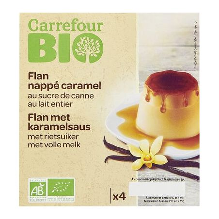 Carrefour Bio 4X125G Flans Vanille/Caramel Crf