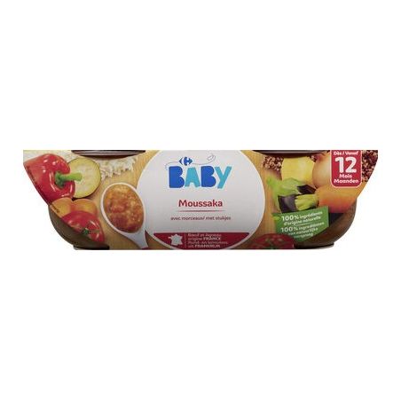 Carrefour Baby 2X200G Bol Moussaka 12M Crf Bb