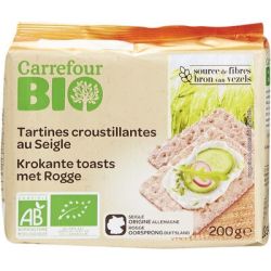 Carrefour Bio 200G Tartines Croustillantes Au Seigle Crf