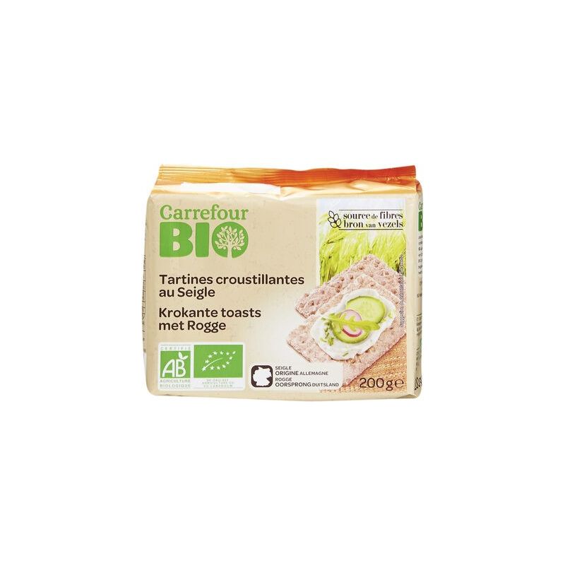 Carrefour Bio 200G Tartines Croustillantes Au Seigle Crf