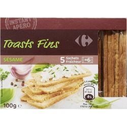 Carrefour 100G Toasts Fins Au Sésame Crf