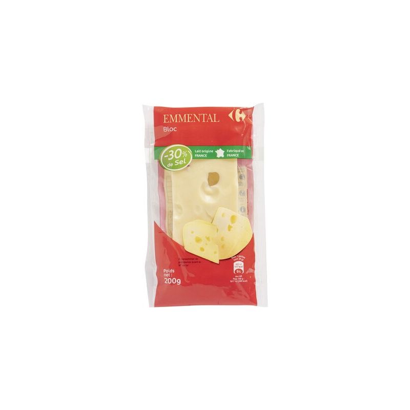 Carrefour 200G Emmental Bloc Sel Reduit