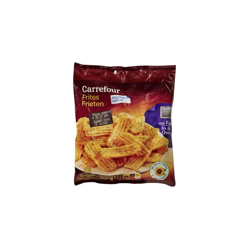 Carrefour 600G Frite Striee Poiv.Sel Crf