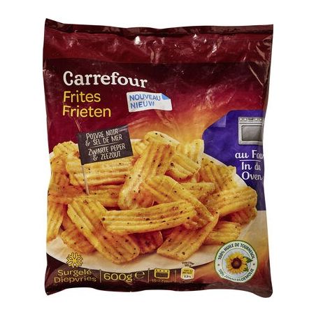 Carrefour 600G Frite Striee Poiv.Sel Crf
