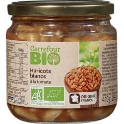 Carrefour Bio 446Ml Haricots Blancs À La Tomate Crf