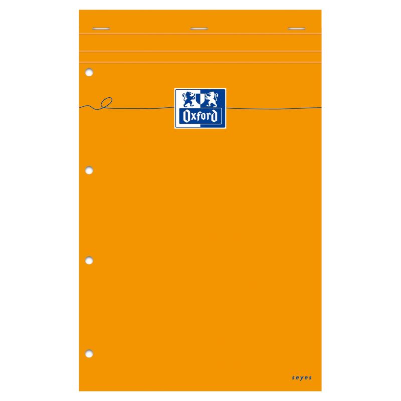 Oxford Bloc-Notes Seyès, 80 Feuilles 210 X 315 Mm Orange