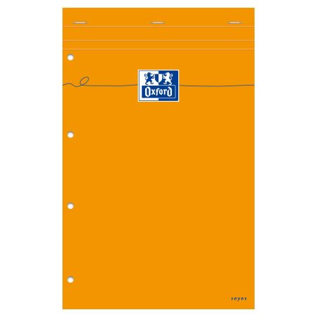 Oxford Bloc-Notes Seyès, 80 Feuilles 210 X 315 Mm Orange