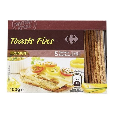 Carrefour 100G Toasts Fins Nature Crf