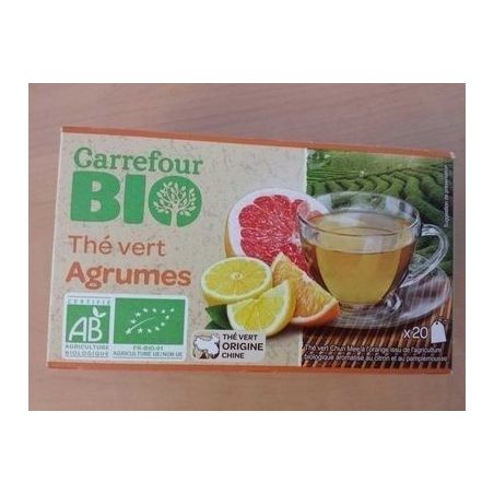 Carrefour Bio X30 Thé Vert Aux Agrumes Crf