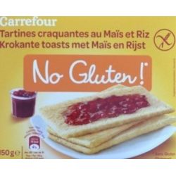 Carrefour No Gluten 150G Tartines Riz/Mais Noglut