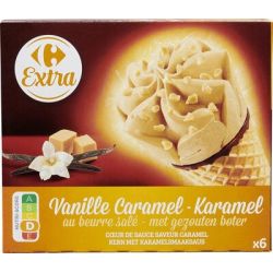 Crf Extra 426G Glace Vanille Caramel Beurre Salé X6 Cônes